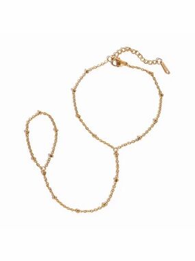 18K Gold Plated Dainty Hand Chain Bracelet